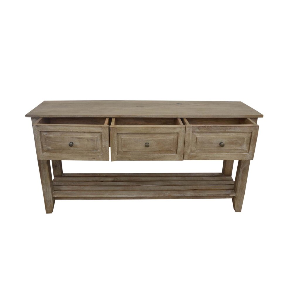 CONSOLA MADERA-DE-MANGO NATURAL-BEIGE LINO NATURAL