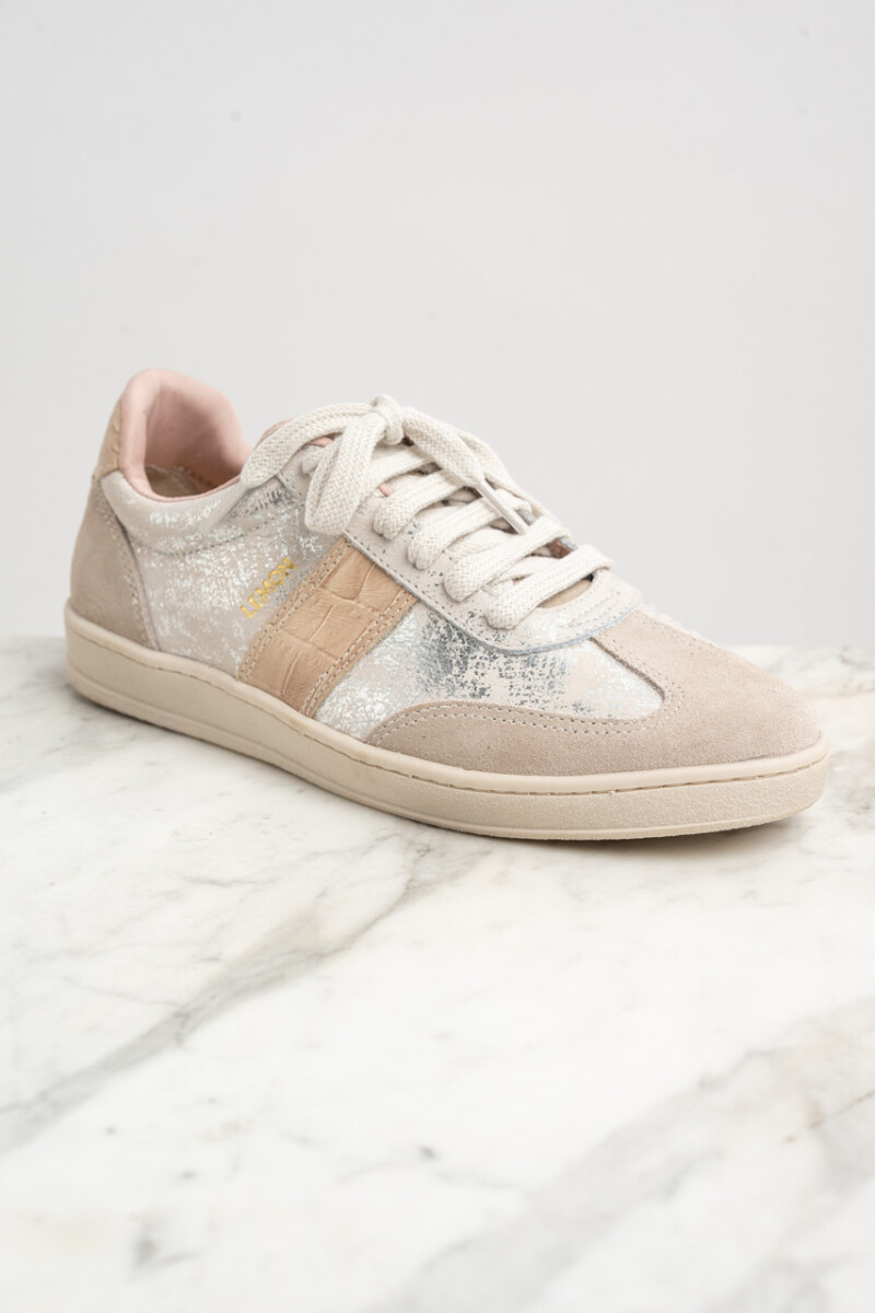 Zapatilla Cuero Gastado Nácar