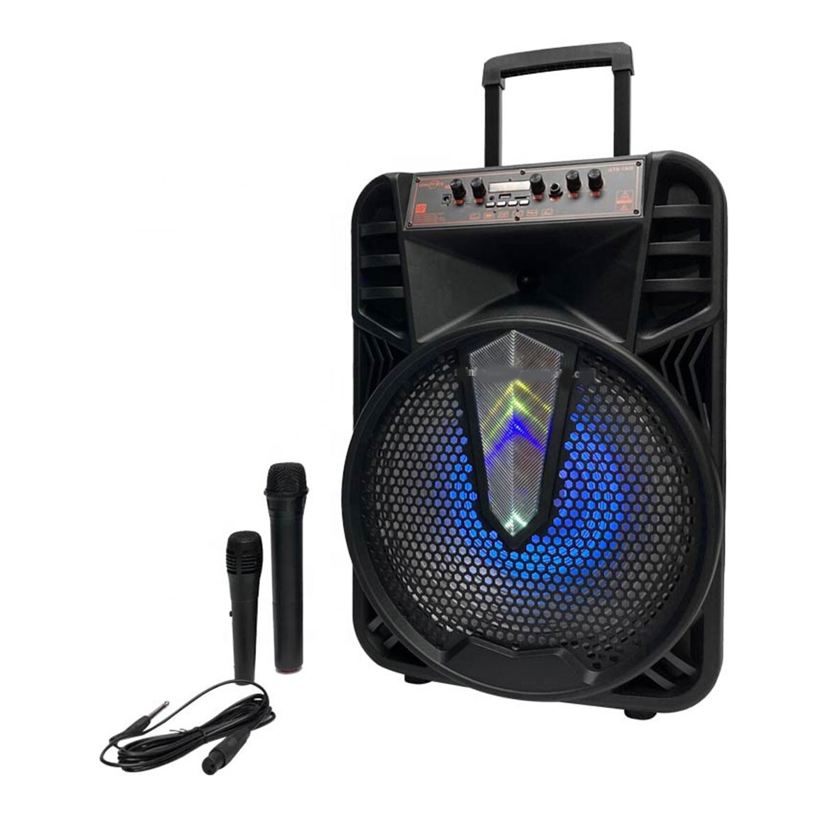 PARLANTE ACTIVO PORTÁTIL BLUETOOTH 1505 15" CON MICRÓFONO Y CONTROL REMOTO 
