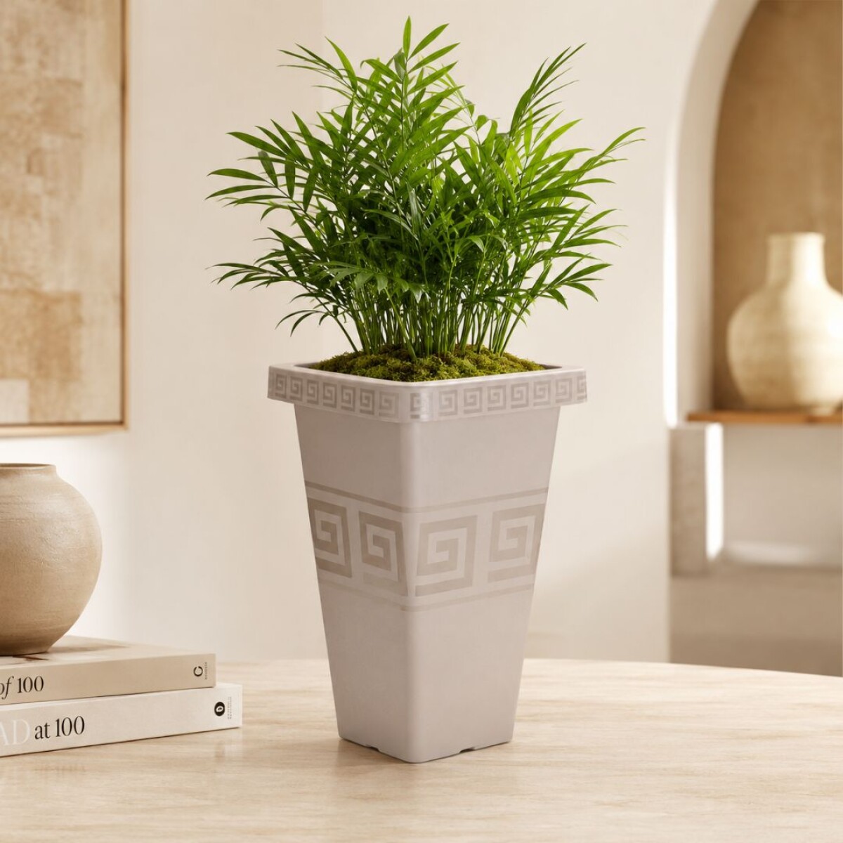 MACETA PIRAMIDAL 7 LITROS BEIGE 