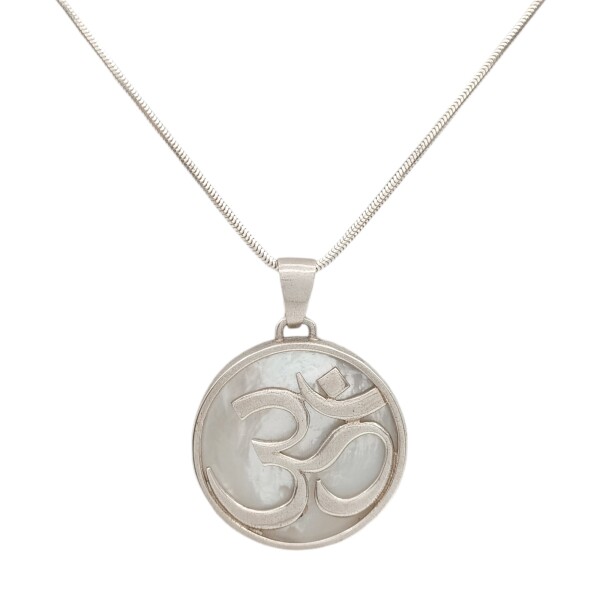 Dije Colgante Signo de Om-Plata 925-Nacar-CP4214 Conpiedra