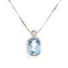 Colgante Silvia de oro blanco 18k con brillante y topacio azul. Incluye cadena 4