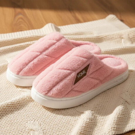 Pantuflas Unisex Suela Antideslizante Felpa Suave y Abrigada Rosa