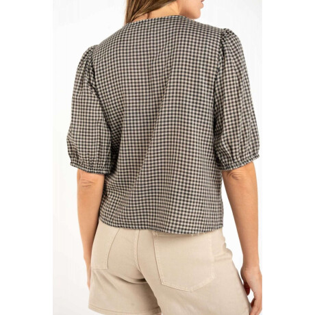 Blusa Gingham Negro
