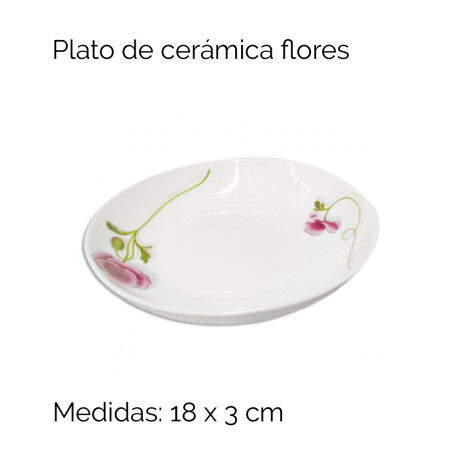 Plato De Ceramica Flores Unica