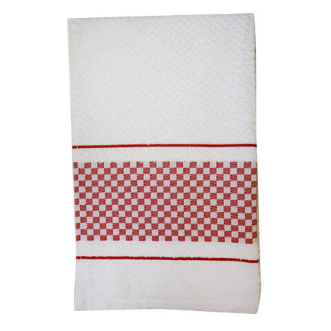 Repasador Dohler Victoria de tela Jacquard BCO/ROJO