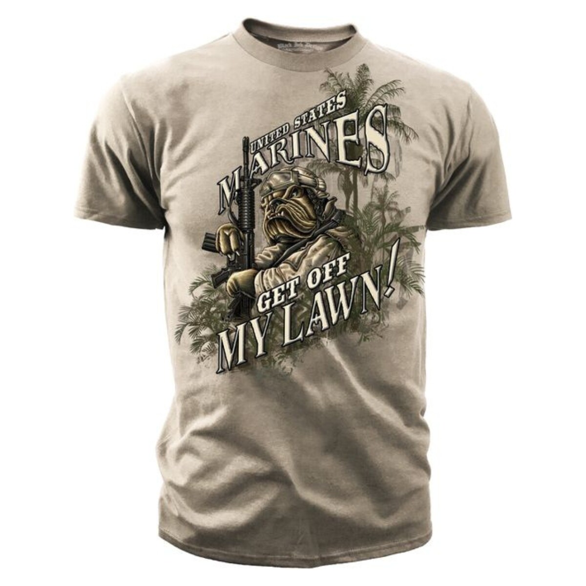 Remera con diseño militar - Black Ink - Get off my lawn - Marines 