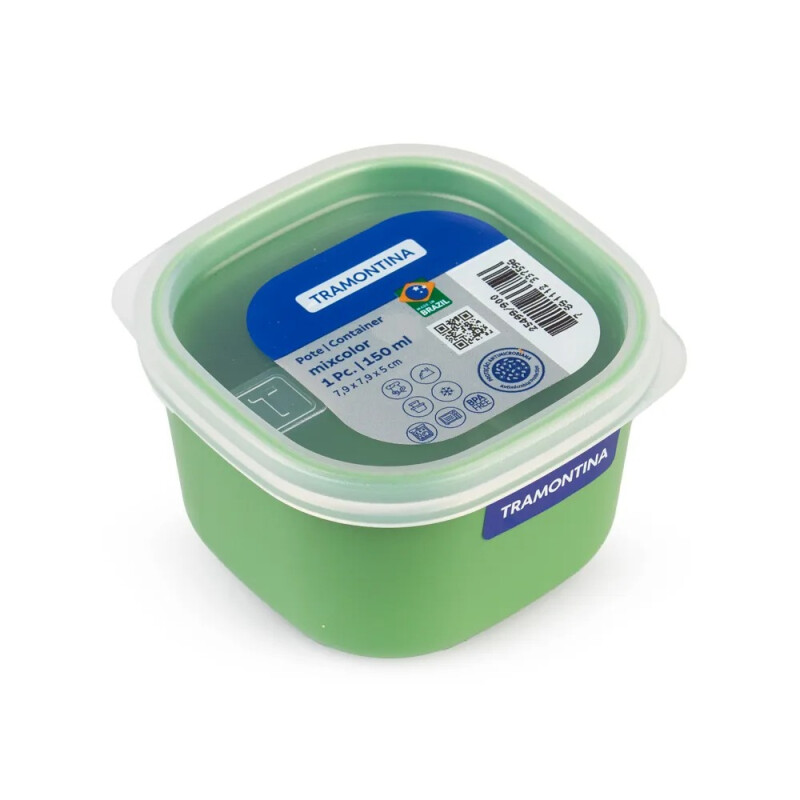 Tupper hermético en Plástico Resistente con Tapa Tramontina 150ml Verde
