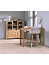 Taburete de bar ADSLEV tela beige/color roble Taburete de bar ADSLEV tela beige/color roble