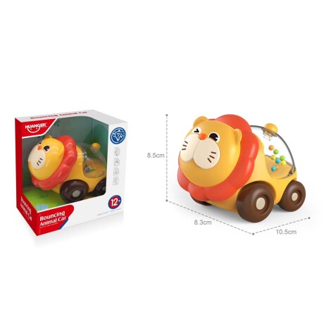 Autito Sonajero Animal Auto Rodante en Plástico Bebé Huanger Amarillo