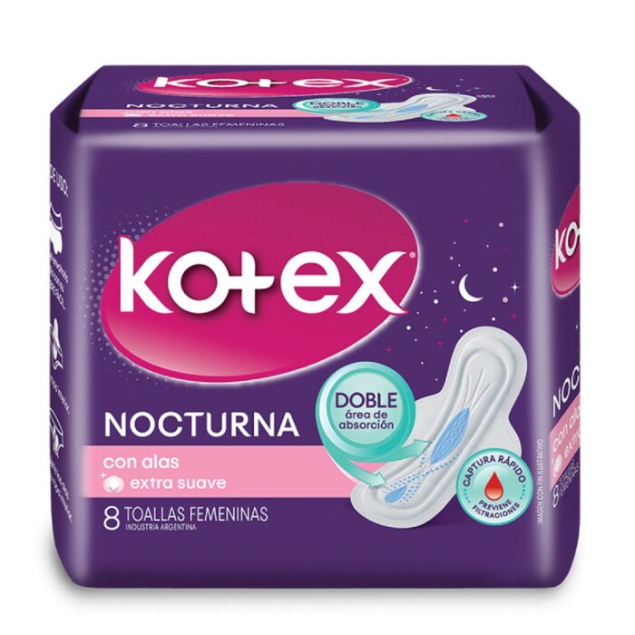 KOTEX TOALLA FEM NOCTURNA C/A PAQ. X 8 U única