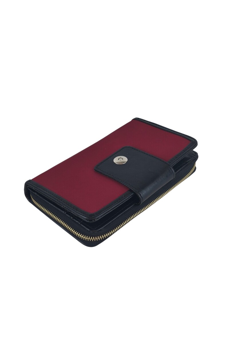 Monedero con tarjetero Bordó