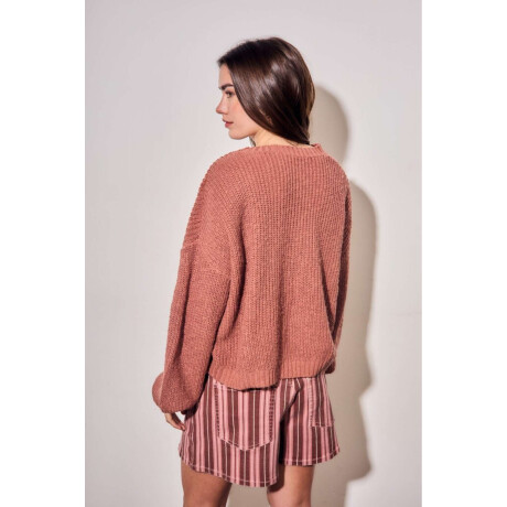 Sweater Bouclé Texturado Terracota