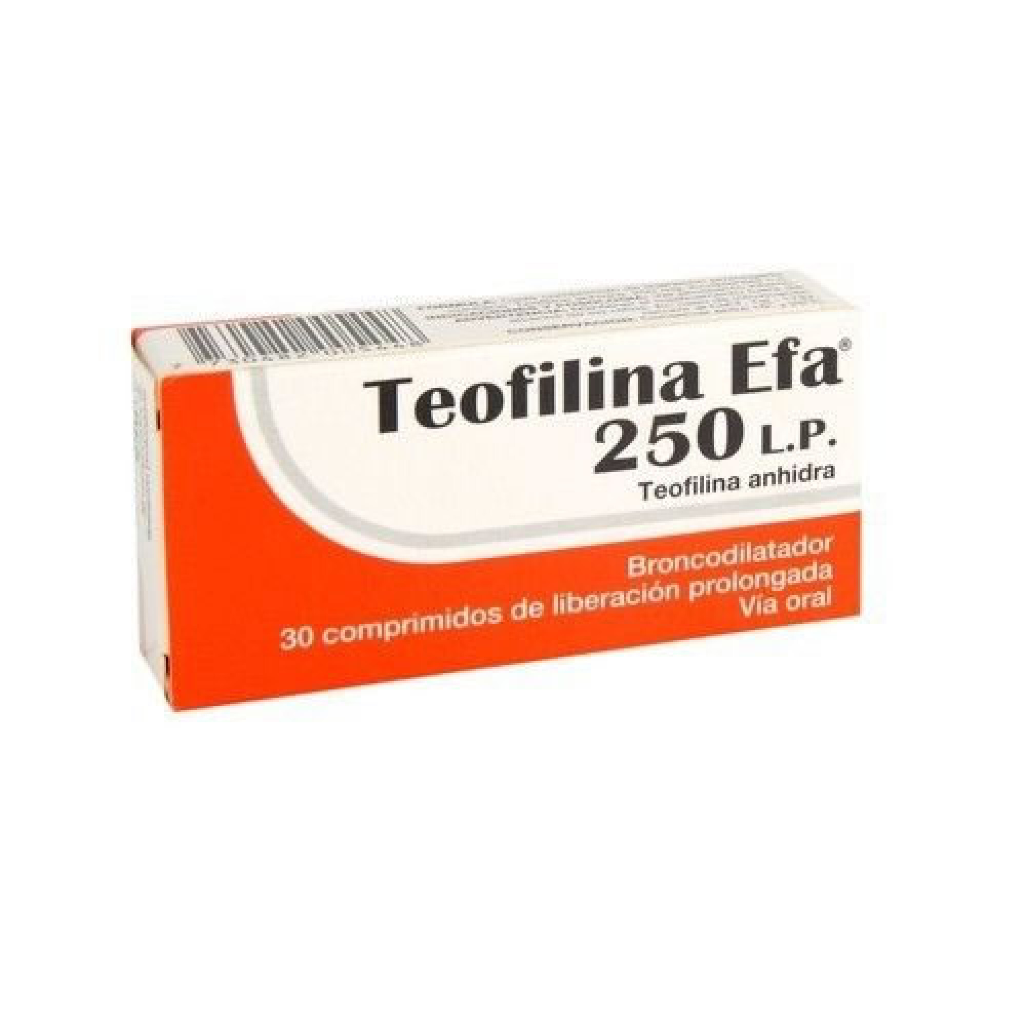 Teofilina Lp 250 Mg 30 Comprimidos — Farmaglam