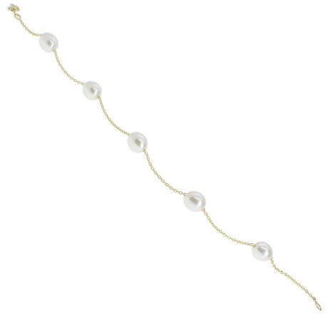 Pulsera de oro amarillo 18k y perlas Pulsera de oro amarillo 18k y perlas