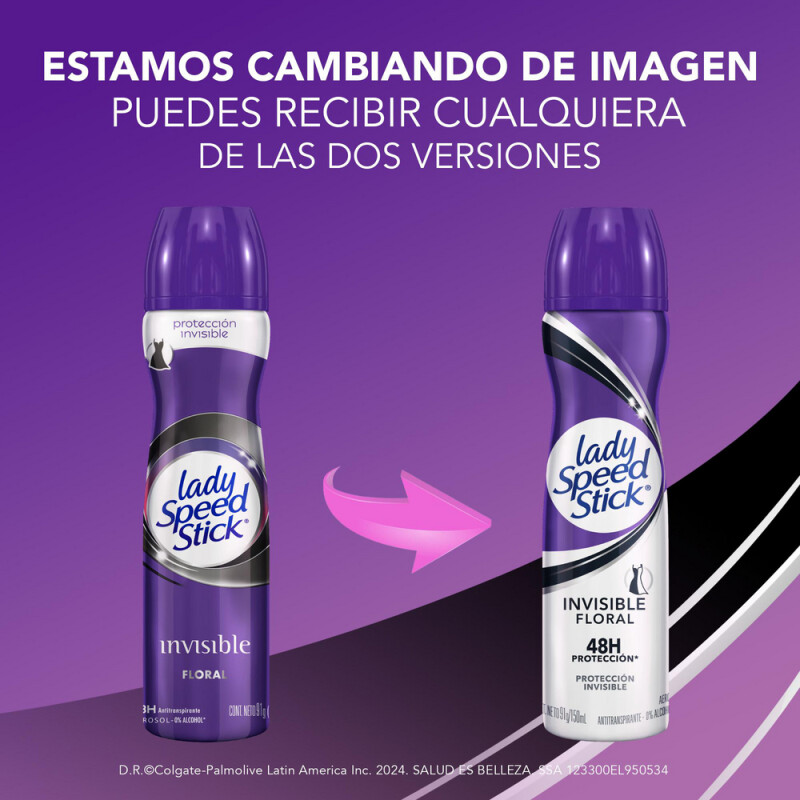 Desodorante Aerosol Lady Speed Stick Invisible Floral 91 Grs Desodorante Aerosol Lady Speed Stick Invisible Floral 91 Grs