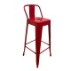 Taburete Tolix en metal con respaldo Rojo