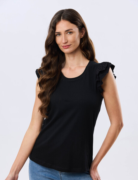 REMERA LISA DE ALGODÓN Negro