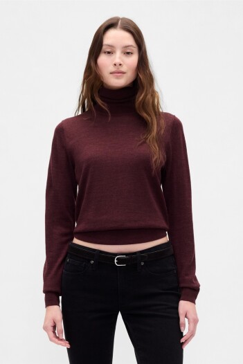 Buzo Polera Merino Mujer Tuscan Red