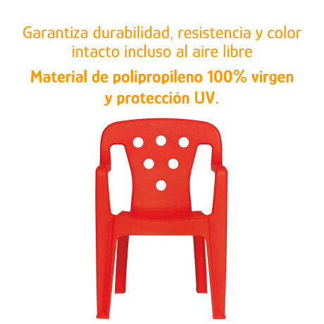 Silla Infantil Apoya Brazos 40kg Polipropileno Protección UV Rojo
