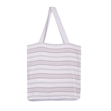 BOLSO TOTE BAG LINES ALGODON NATURAL-BEIGE 45X45, AZUL/BEIGE BEIGE