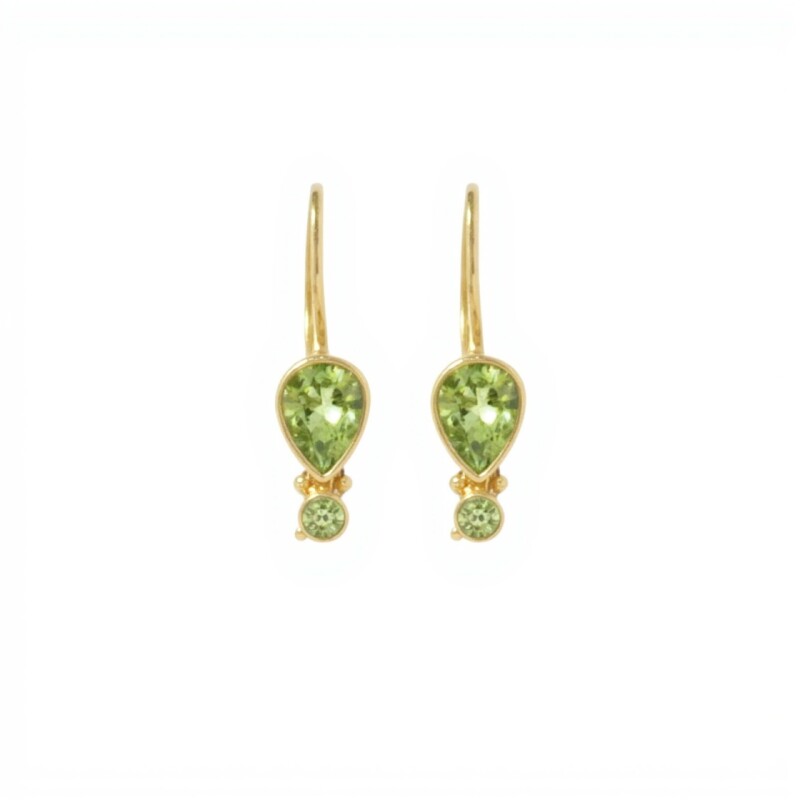 Caravanas Noel-Plata rodinada con micra oro 18k-Piedra Peridoto-CA2016 conpiedra