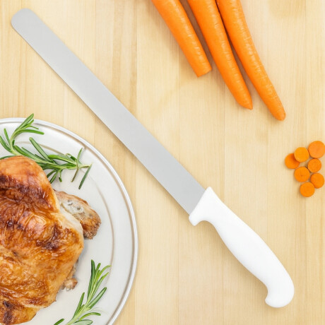 Cuchilla fiambre con filo acero inoxidable 12'' Cuchilla fiambre con filo acero inoxidable 12''