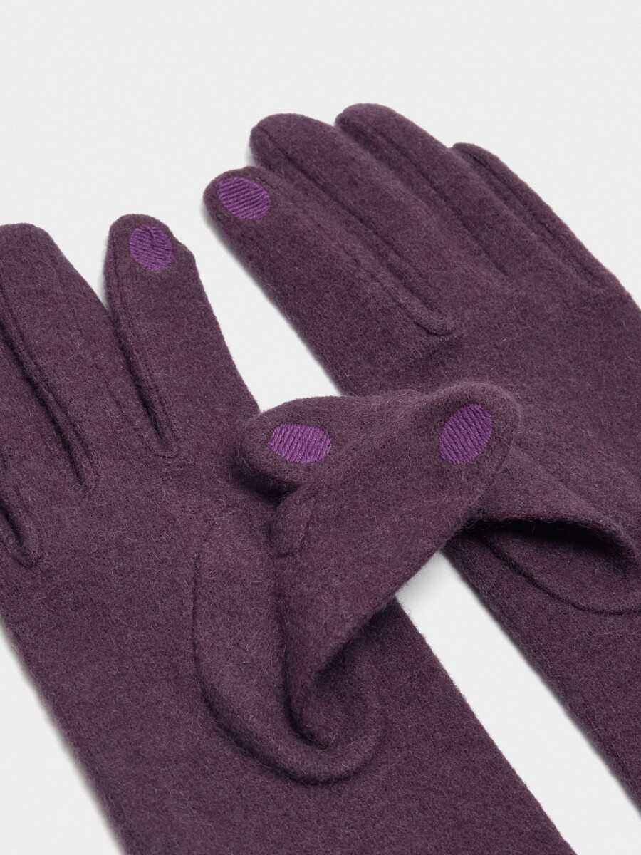 Guantes De Lana burdeos