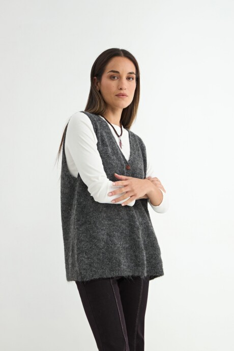 CHALECO TEJIDO CYNARA GRIS OSCURO