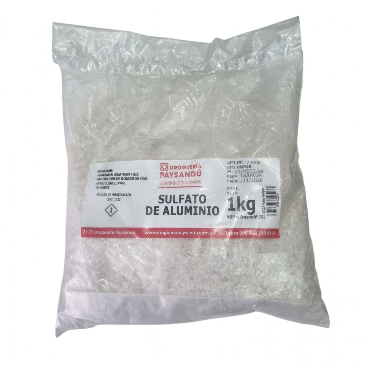 Sulfato de Aluminio - 1 kg 