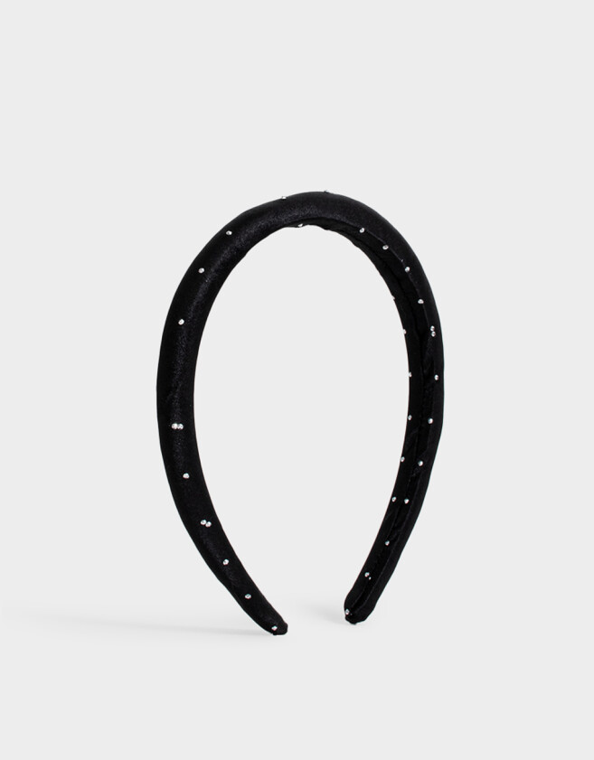 Vinchas Rígidas Con strass Vincha Puffy Strass - Negro