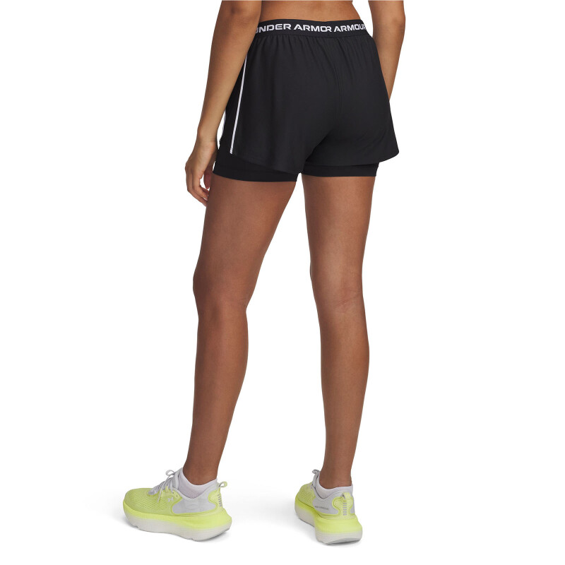 Short Training Under Armour Tech 2in1 de Mujer - 1389895-001 Negro-blanco
