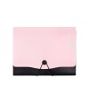 Carpeta con compartimentos y elastico colores pastel Rosado