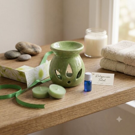 Set Aromatico con Hornito Velas y Aceite Aromatico Set Aromatico con Hornito Velas y Aceite Aromatico