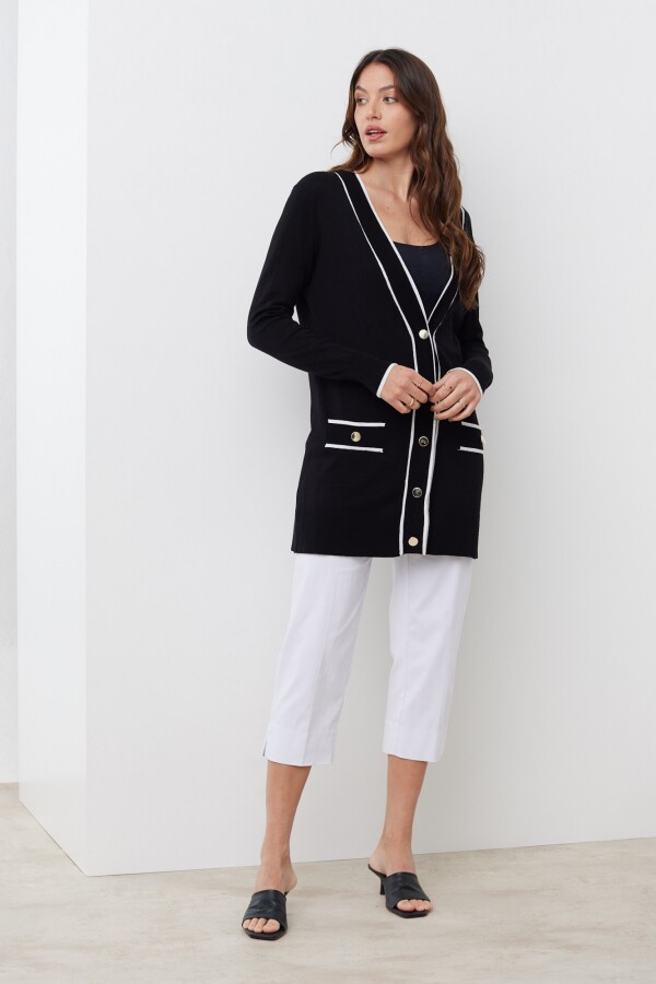 Cardigan Botones NEGRO/BLANCO