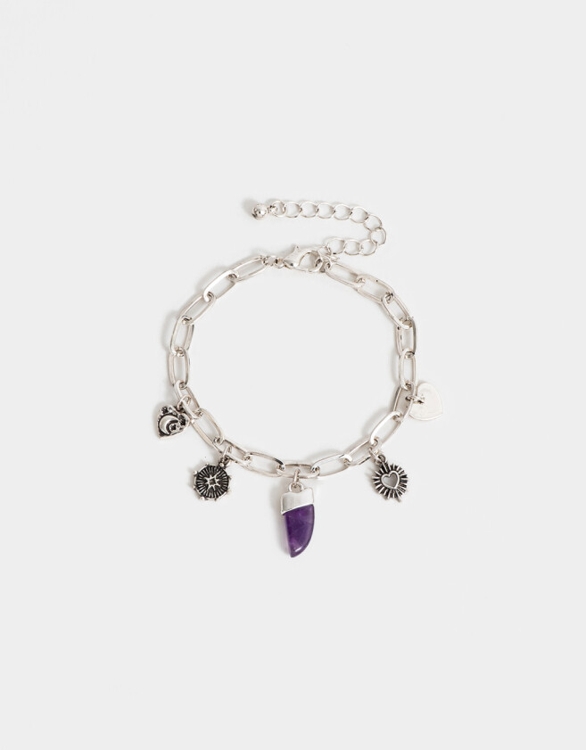 Pulseras Flexibles Pulsera Multidijes Con Baño De Plata - Plateado