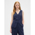 V-LONGLINE VEST - PVL NAVY PINSTRIPE