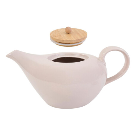 Tetera de ceramica con tapa de madera Tetera de ceramica con tapa de madera