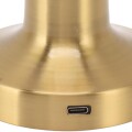 Lampara De Mesa De Luz Led Recargable Con Diseño De Cilindro Dorado