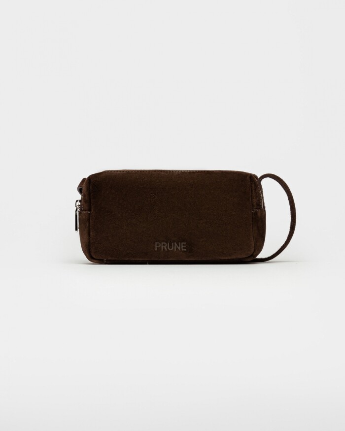 Bandolera Horizon en cuero gamuza Chocolate