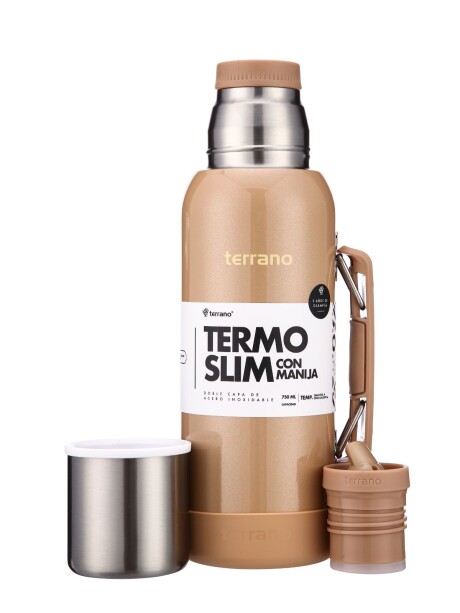 Termo Slim 750mL. con Base Silicona Oro