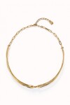 COLLAR DOBLE BAÑADO EN ORO 18K CON TOPACIO BLANCO Colgante