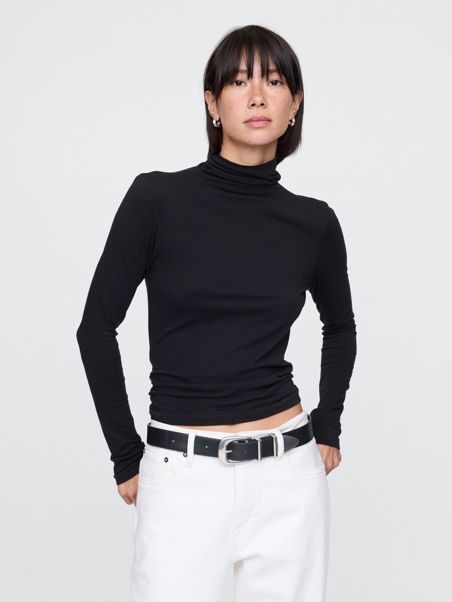 Remera Polera Mujer - Black 