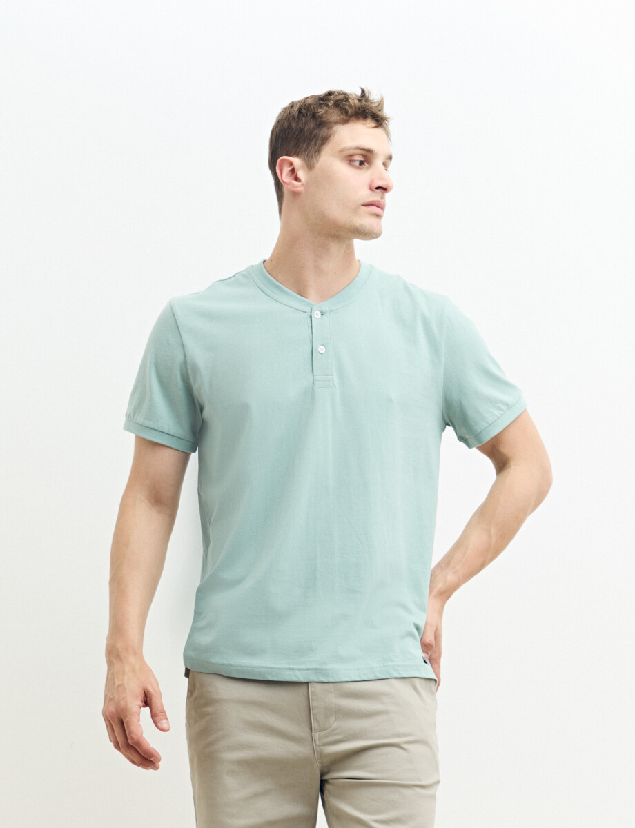 520677 T-SHIRT HARRINGTON LABEL Verde Agua
