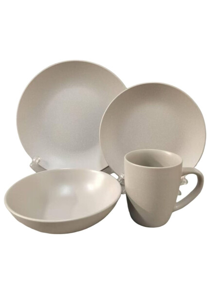 JUEGO VAJILLA 16PCS 27/20/14/350ML NATURAL MATE JUEGO VAJILLA 16PCS 27/20/14/350ML NATURAL MATE