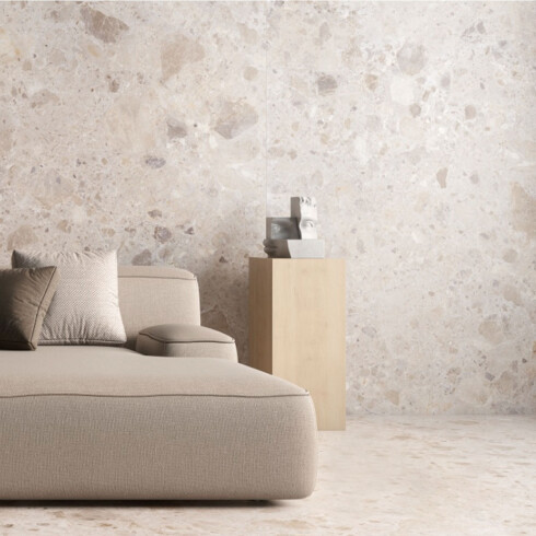 Porcelanato Tipo Terrazzo 60X120Cm Piso Pared GAMAS DE GRIS