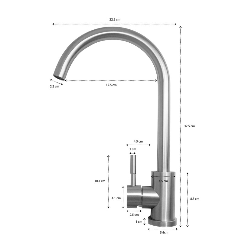 Canilla monocomando para mesada agua fría PLATEADO