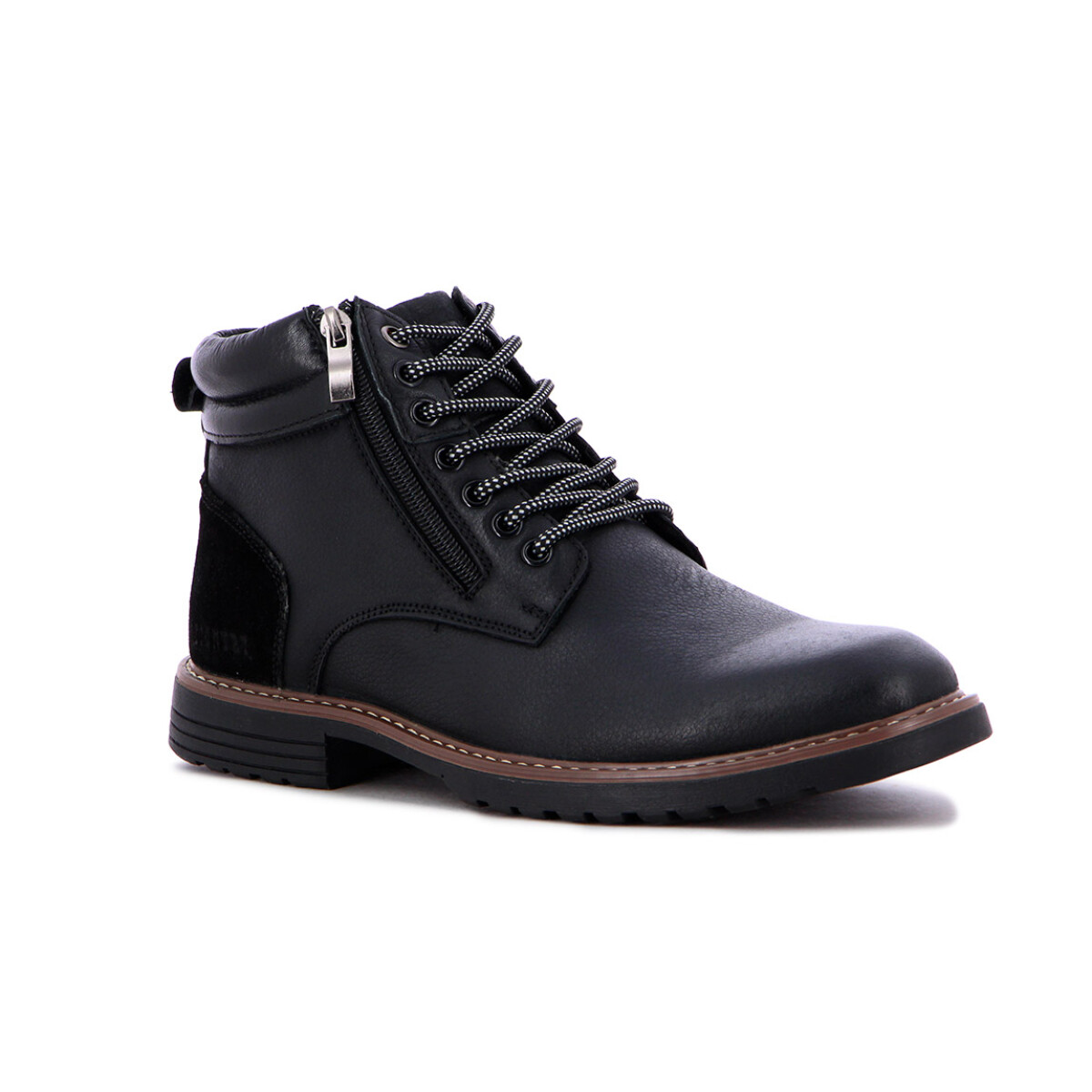 Country Calzado Bota Casual Hombre Acordonado C/cierre - Negro - Negro 