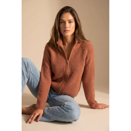 Cardigan Cierre Rosa Viejo