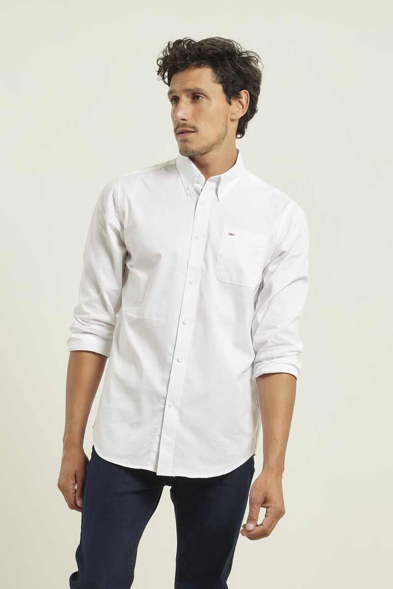 CAMISA HARRINGTON LABEL - Blanco 